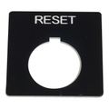 Product Image of 2-1/4" Square Plastic Legend Plate, Reset, White Letters, 1.2" Hole Dia. (Black), 9001KN123BP