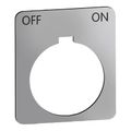 Product Image of 1-3/4" Square Plastic Legend Plate, Off-On, Black Letters, 1.2" Hole Dia. (Silver), 9001KN244SP