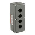 Product Image of 4-Hole 30mm Hole Dia. Aluminum NEMA 1, 3, 4, 6, 12 & 13 Pushbutton Switch Enclosure, 9001KY4