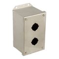 Product Image of 2-Hole 30mm Hole Dia. Stainless Steel NEMA 1, 3, 4, 4X & 12 Pushbutton Switch Enclosure, 9001KYSS2