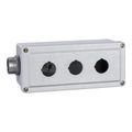 Product Image of 3-Hole 30mm Hole Dia. Stainless Steel NEMA 1, 3, 4, 4X & 12 Pushbutton Switch Enclosure, 9001KYSS3