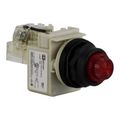 Product Image of 110-120 VAC 50/60 Hz Transformer Round Lens Corrosion, Dust And Oil Resistant Press-To-Test Indicating Light With Screw Clamp Connector (Red), 9001SKT1R31