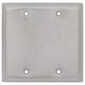 Product Image of 2-Gang Stainless Steel Square Blank Wall Plate, Box Mount