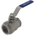 Product Image of 1-1/4" FPT Stainless Steel Full-Port 2-Piece Ball Valve, 1000 PSI CWP, LF