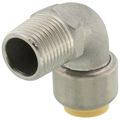 Product Image of 1/2" CTS x 1/2" MNPT 304 Stainless Steel Push-Fit 90-Degree Elbow (Lead Free)