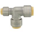 Product Image of 3/4" x 1/2" x 3/4" CTS 304 Stainless Steel Push-Fit Reducer Tee (Lead Free)