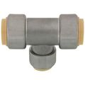 Product Image of 1" x 1" x 3/4" CTS 304 Stainless Steel Push-Fit Reducer Tee (Lead Free)