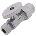 Product Image of 1/2" CPVC x 3/8" OD Compression Quarter Turn Straight Stop Valve - Lead Free (Chrome)