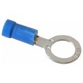 Product Image of D Shaped Ring Terminal, Vinyl Insulated, 18-14 AWG, Crimp 1.15" Long, Blue (Pack of 100), 14RB-516