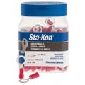 Product Image of D Shaped Ring Terminal, Vinyl Insulated, 22-16 AWG, Crimp 1.13" Long, Red (Pack of 100), 18RA-516
