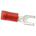 Product Image of Fork Terminal Red, Nylon, Partially Insulated, #6 Stud, Crimp 600V (Pack of 100), RA18-6F