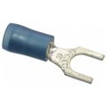 Product Image of Fork Terminal Blue, Nylon, Partially Insulated, #10 Stud, Crimp 600V (Pack of 100), RB14-10F
