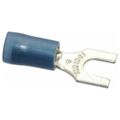 Product Image of Fork Terminal Blue, Nylon, Partially Insulated, #6 Stud, Crimp 600V (Pack of 100), RB14-6F