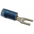 Product Image of Locking Fork Terminal, Blue, Nylon, Partially Insulated, #6 Stud, Crimp 600V (Pack of 100), RB14-6FL