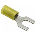 Product Image of Locking Fork Terminal, Yellow, Nylon, Partially Insulated, #1/4" Stud, Crimp 600V (Pack of 50), RC10-14FL