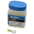 Product Image of D Ring Terminal, Nylon Insulated, 12 - 10 AWG, Crimp 1.27" Long, 0.59" Wide, Yellow (Pack of 50), RC10-38