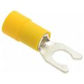 Product Image of Locking Fork Terminal, Yellow, Vinyl, Partially Insulated, #10 Stud, Crimp 600V (Pack of 75), TV10-10LF-XV