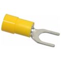 Product Image of Fork Terminal Yellow, Vinyl, Partially Insulated, #1/4" Stud, Crimp 600V (Pack of 75), TV10-14F-XV