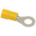 Product Image of Round Ring Terminal, Vinyl, 12 to 10 AWG, Crimp 1.161" Long, 0.472" Wide, Yellow (Pack of 75), TV10-14R-XV