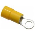 Product Image of Round Ring Terminal, Vinyl, 12 to 10 AWG, Crimp 0.894" Long, 0.283" Wide, Yellow (Pack of 75), TV10-8R-XV