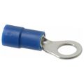 Product Image of Round Ring Terminal, Vinyl, 16 to 14 AWG, Crimp 0.898" Long, 0.335" Wide, Blue (Pack of 75), TV14-10R-XV