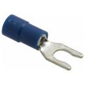 Product Image of Locking Fork Terminal, Blue, Vinyl, Partially Insulated, #8 Stud, Crimp 600V (Pack of 75), TV14-8LF-XV