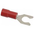 Product Image of Locking Fork Terminal, Vinyl Insulated, #10 Stud, Crimp, Red (Pack of 75), TV18-10LF-XV