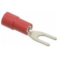 Product Image of Fork Terminal Red, Vinyl, Partially Insulated, #6 Stud, Crimp 600V (Pack of 75), TV18-6F-XV