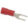 Product Image of Fork Terminal Red, Vinyl, Partially Insulated, #8 Stud, Crimp 600V (Pack of 75), TV18-8F-XV