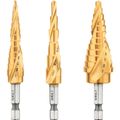 Product Image of 3 Piece IMPACT READY Titanium Nitride Coating Step Drill Bit Set
