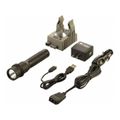 Product Image of Strion LED Handheld Flashlight, C4 LED, 260 Lumens, 7.5 Hr Max Run Time, w/ Rechargeable Lithium-ion Battery, 4 Light Modes, Black, 74301