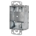Product Image of 1-1/2" Non-Gangable Switch Box w/ 1/2" Knockouts, NM Cable Clamps (C-5) & Ears Flush for Old Work
