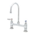 Product Image of Double Pantry Faucet, Deck Mount, 8" Centers, Swivel/rigid Gooseneck, Lever Handles, B-0320