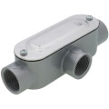 3/4" Threaded T Type Rigid Conduit Body with Cover & Gasket - Aluminum