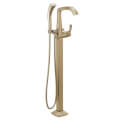 Product Image of Cassidy Single Handle Floor Mount Tub Filler Trim w/ Hand Shower, No Handles Included (Champagne Bronze), T4797-CZFL-LHP