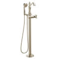 Product Image of Cassidy Single Handle Floor Mount Tub Filler Trim w/ Hand Shower, No Handles Included (Polished Nickel), T4797-PNFL-LHP