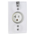 Product Image of Tamper Resistant Recessed Clock Hanger Single Receptacle/Outlet, NEMA 5-20R - White (20A, 125V, 2P)