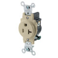 Product Image of Tamper Resistant Single Receptacle/Outlet, NEMA 5-20R - Ivory (20A, 125V, 2P)