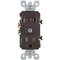 Product Image of Duplex Style Single Pole Switch/Receptacle, 15A - Brown (120V)