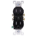 Product Image of Tamper-Resistant Duplex Receptacle w/ Quickwire Push-In & Side Wire, 2P, 15A, NEMA 5-15R - Black (125V)