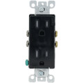 Product Image of Decora Tamper-Resistant Duplex Receptacle w/ Quickwire Push-In & Side Wire, 2P, 15A, NEMA 5-15R - Black (125V)