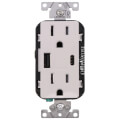 Product Image of Decora Tamper Resistant Duplex Receptacle Outlet and 5.1A USB Charger - White (15A, 125V)