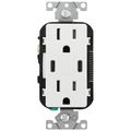 Product Image of 15A Decora Tamper-Resistant Duplex Receptacle w/ 30W USB Dual Type C/C Wall Outlet Charger - White