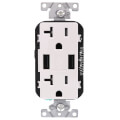 Product Image of Combination Duplex Receptacle/Outlet and 3.6A USB Charger - White (20A, 125V)