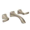 Product Image of Voss Brushed Nickel 2 Handle Wall Mount Bathroom Faucet w/ M-pact Wall Mount Valve And Drain, T6906BN-9700-L