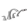 Product Image of Voss 2 Handle Roman Tub Faucet Includes Hand Shower (Chrome), T694