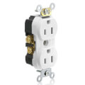 Product Image of Tamper-Resistant Commercial Specification Grade Duplex Receptacle, Back/Side Wired, 2P, 15A, NEMA 5-15R - White (125V)