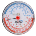 Product Image of 3-1/8" Tridicator, 1-21/32" Well, Back Mount Temperature & Pressure Gauge (0-75 PSI, 60-Degree (F) to 320-Degree (F))