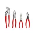 Product Image of Pliers Set, 4-Piece (Groove Joint, Slip Joint, Long Nose, Diagonal Cutting)