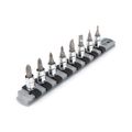 Product Image of 1/4" Drive Phillips/Slotted Bit Socket Set with Rail, 8-Piece (#0-#3, 1/8-5/16")